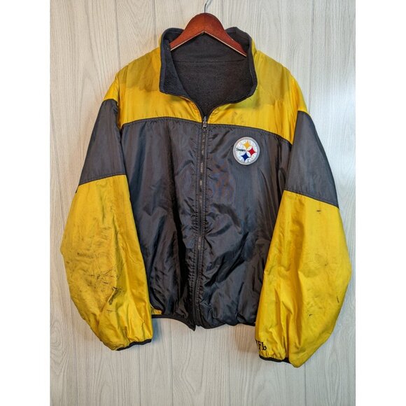NFL Other - Distressed Pittsburgh Steelers Pullover Windbreaker NFL Men's 2XL Reversible